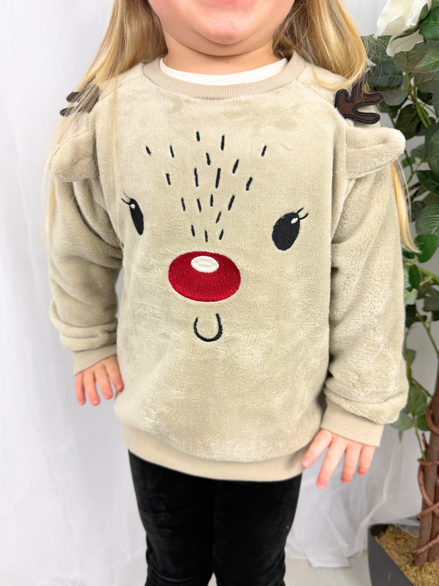 Name It Beige Fluffy Christmas Jumper (18M-6Y)
