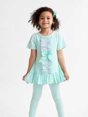 Girls 'Larosa' 3-Piece Frilly Outfit Set  - Mint