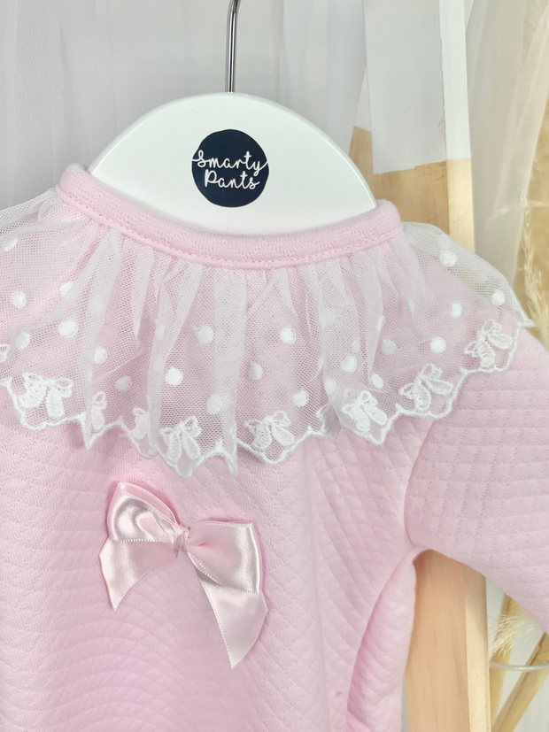 Baby Girl Pearla Lace Trim Babygrow