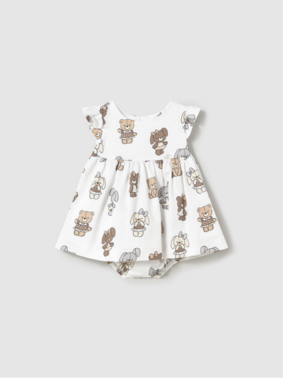 Mayoral Baby Girl Bear Dress With Bloomers - 2 Colours