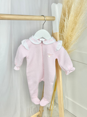 Baby Girl Pink Frill Sleeve Babygrow