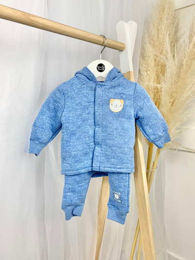 Baby Boy Quilted Teddy 3 Piece Set