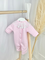 Baby Girl Pearla Lace Trim Babygrow