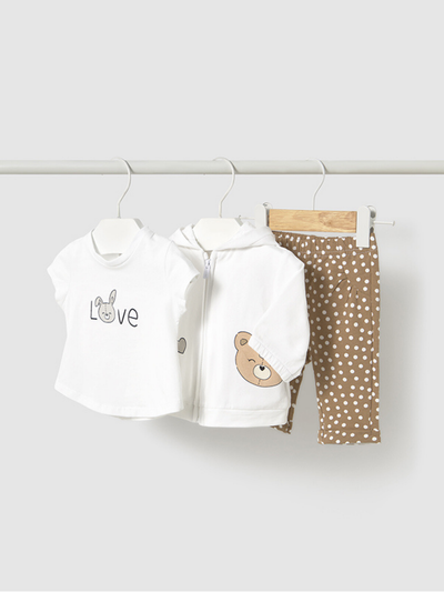 Mayoral Baby Girl Neutral Bear Tracksuit