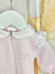 Baby Girl Pink Frill Sleeve Babygrow