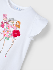 Mayoral Junior Girl Frill Sleeve T-shirt