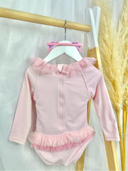 Caramelo Kids Long Sleeve Tulle Frill Swimsuit