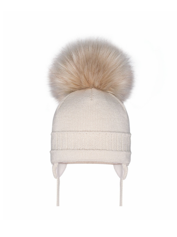 Single Cable Pom Pom Hat - 6 Colours