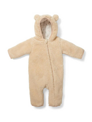 Little Dutch Unisex Beige Teddy Pramsuit