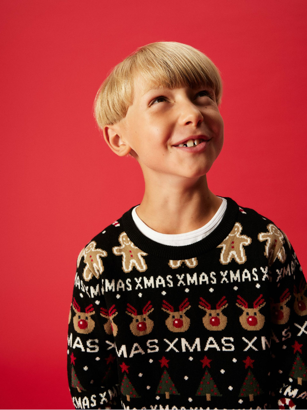 Name It Black Knitted Christmas Jumper (9M- 5Y)