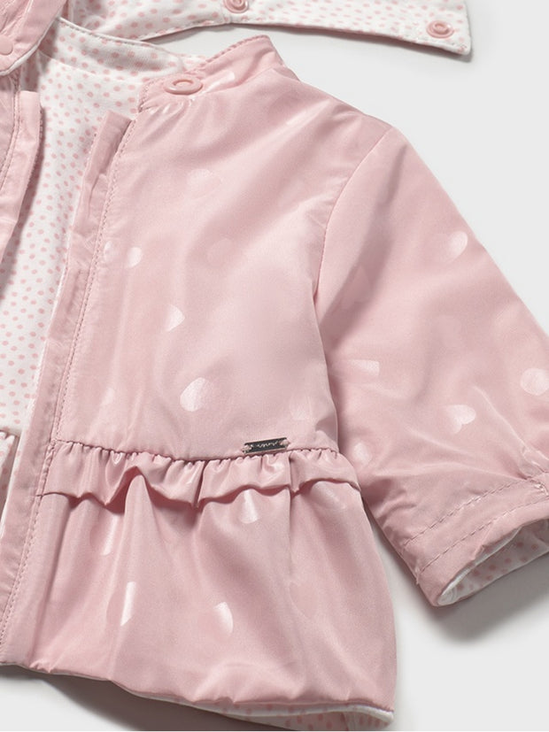 Mayoral Baby Girl Reversible Polka Dot Windbreaker - Rose