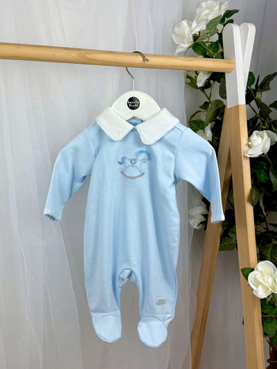 Mintini Baby Boy Blue Rocking Horse Babygrow (1M - 6M)