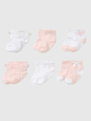 Baby Girl 6 Pack Pink Socks (0M-12M)