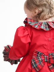 Festive Girls Red Romper With Matching Socks