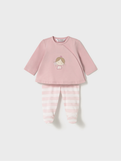 Mayoral Baby Girl Pink Striped Outfit Set