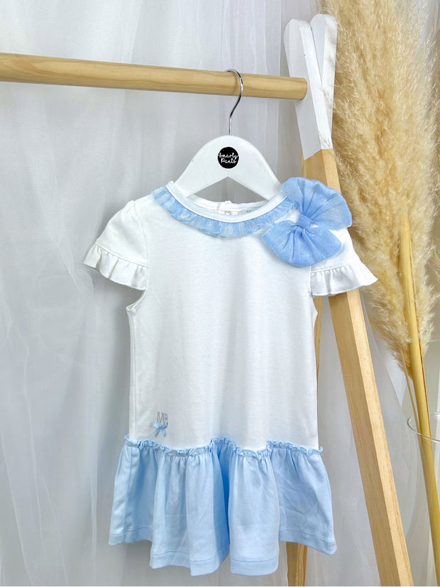 Mintini Toddler Girl White & Blue Dress