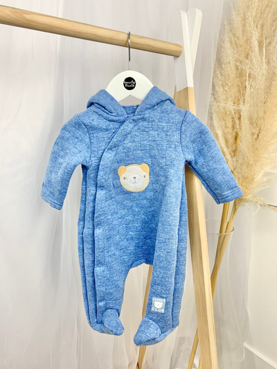 Baby Boy Quilted Teddy Pramsuit