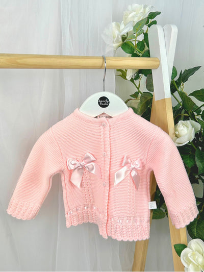 Baby Girls Pink Bow Cardigan (3M-24M)
