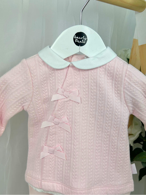 Tutto Piccolo Baby Girl Pink Bow Babygrow (0M-6M)