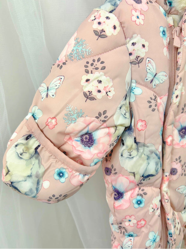 Name It Baby Girl Pink Bunny Pramsuit (0M-12M)