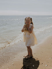 Deolinda 'Sunny' Yellow Striped Pockets Dress
