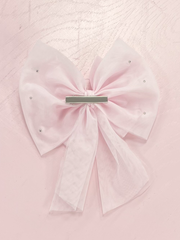 Pink Pearl Ribbon Hair Bow