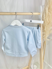 Mintini Boys Blue Jumper & Shorts Set