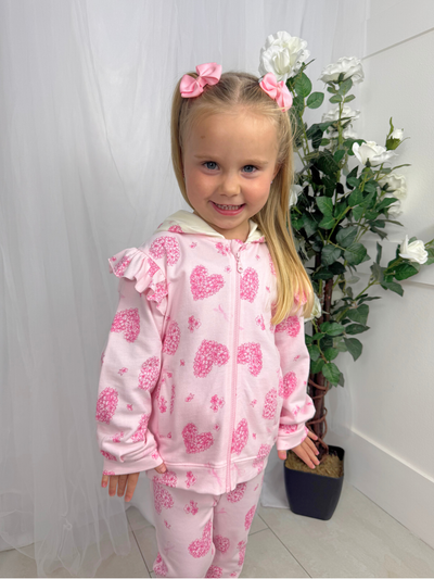 Mintini Girls Pink Floral Heart Jacket (12M - 5Y)