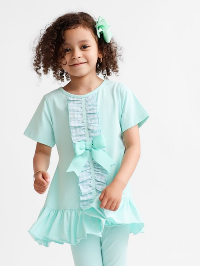 Girls 'Larosa' 3-Piece Frilly Outfit Set  - Mint