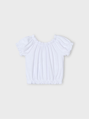 Mayoral Junior Girl White Cropped Button Down Top