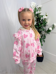 Mintini Girls Pink Floral Heart Jacket (12M - 5Y)