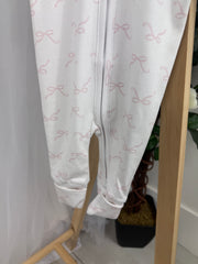 Pex Girls Pink Bow Zip Babygrow (0M - 9M)