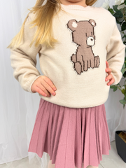Mayoral Toddler Girl Pink Teddy Bear Jumper & Skirt (12M-4Y)