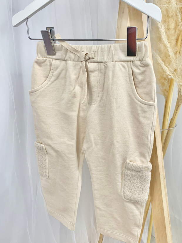 Mintini Beige Tracksuit With Fleece Pocket