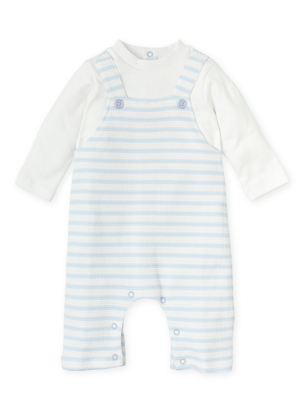 Tutto Piccolo Baby Boy Stripe Dungaree Romper