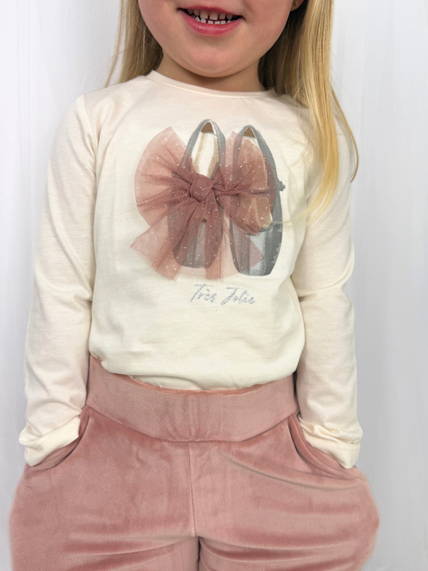 Mayoral Junior Girl Pink Velour Outfit Set (3Y-8Y)