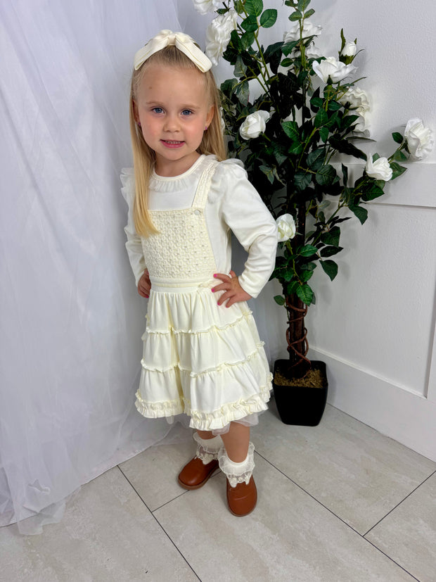 Mintini Girls Ivory Pearl Pinafore (12M - 5Y)