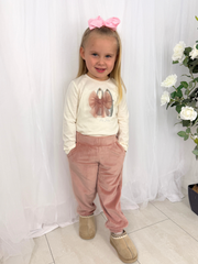 Mayoral Junior Girl Pink Velour Outfit Set (3Y-8Y)