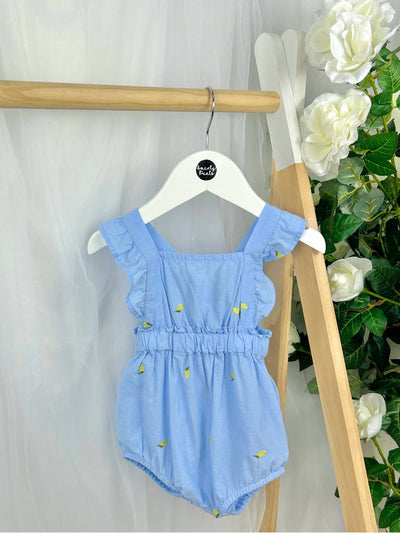 Name It Baby Girl Organic Cotton Woven Lemons Romper