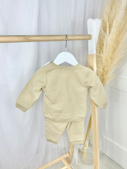 Toddler Boy Beige Tracksuit Set