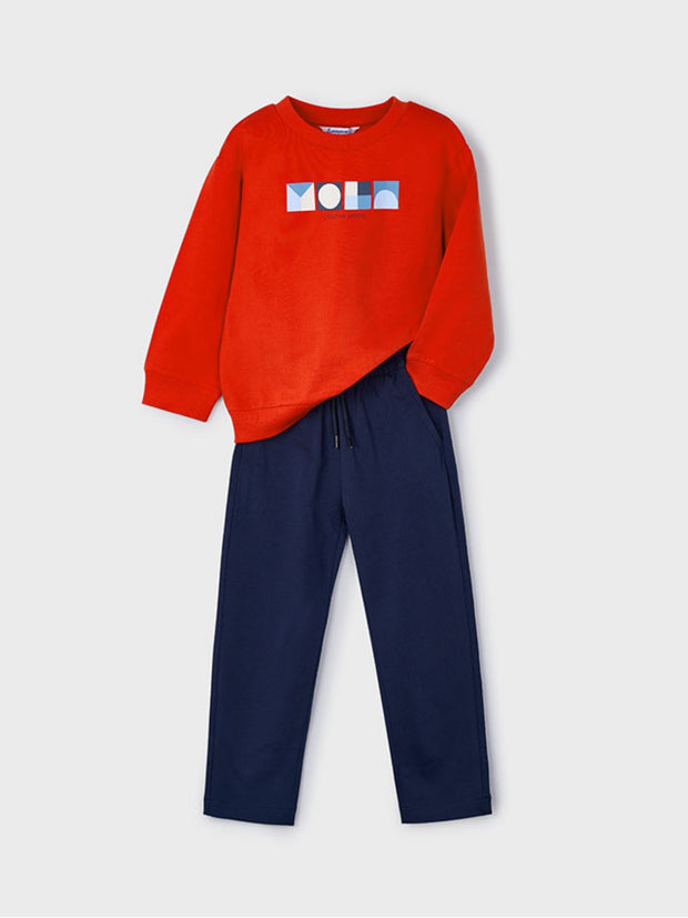 Mayoral Junior Boy Red Graphic Tracksuit