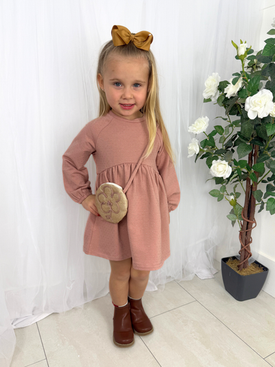 Mayoral Junior Girl Pink Dress & Bag (3Y-8Y)