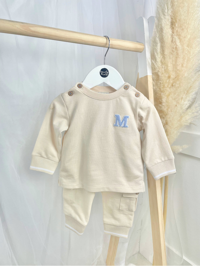 Mintini Boys Beige Tracksuit Set