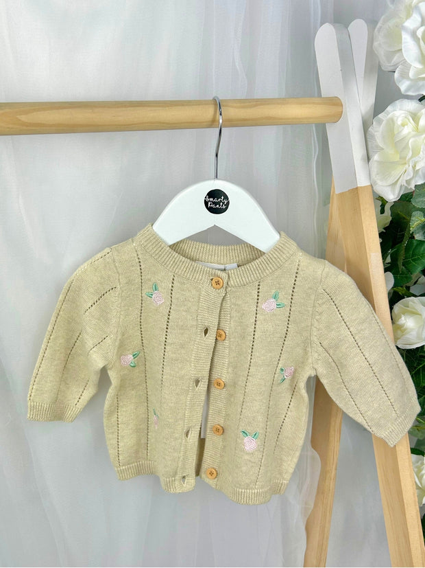 Name It Baby Girl Organic Cotton Rosebud Cardigan - 2 Colours