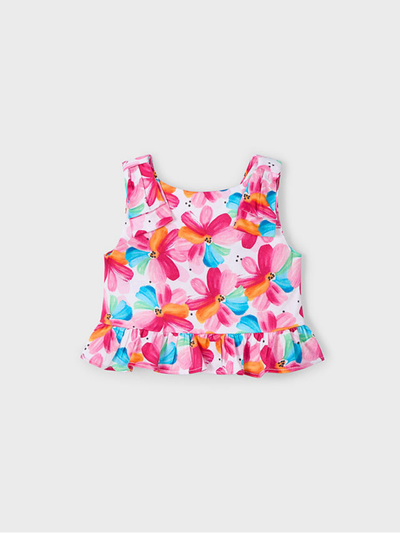 Mayoral Junior Girl Floral Peplum Top