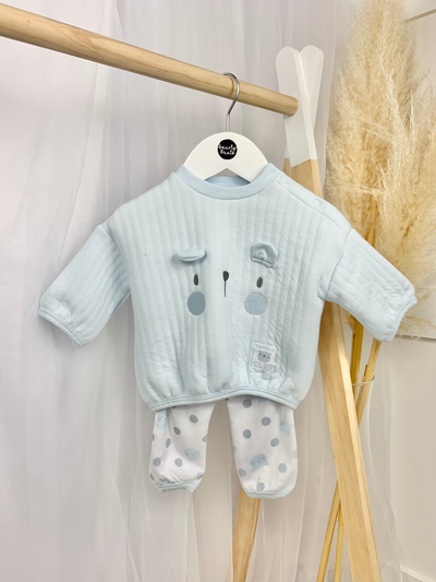 Baby Boy Quilted Bunny Face 2 Piece