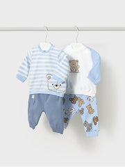 Mayoral Baby Boy Blue Teddy Double Pack Tracksuits