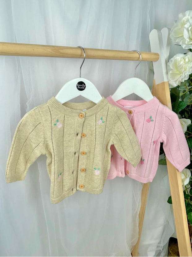 Name It Baby Girl Organic Cotton Rosebud Cardigan - 2 Colours