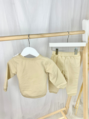 Toddler Boy Beige Tracksuit Set