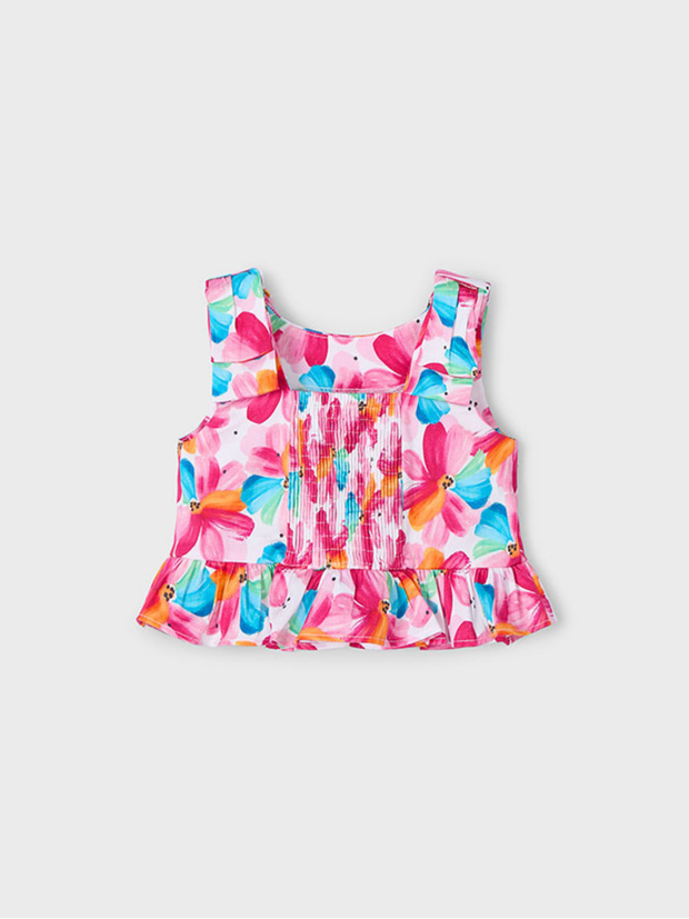 Mayoral Junior Girl Floral Peplum Top